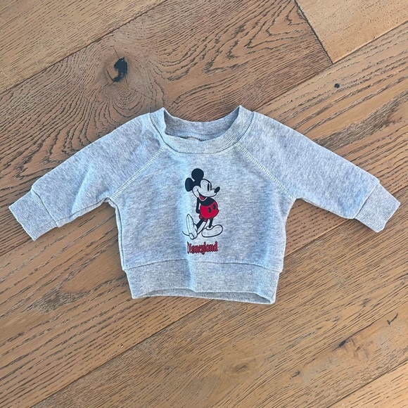 Walt Disney World Mickey Mouse Sweatshirt Gray Size Infant Newborn Unisex - Picture 1 of 5